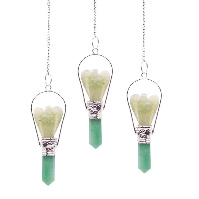 Pendules ange - Aventurine verte