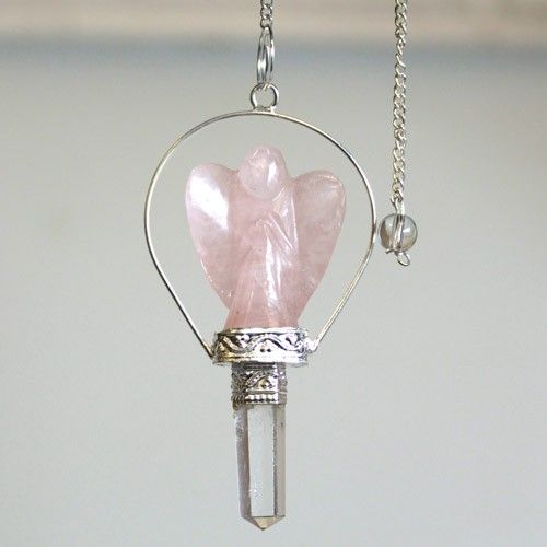 Pendules ange - Quartz rose