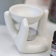 Brûleurs à huile - design fantaisie Brûleur à huil coup de main - Blanc