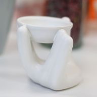 Brûleurs à huile - design fantaisie Brûleur à huil coup de main - Blanc