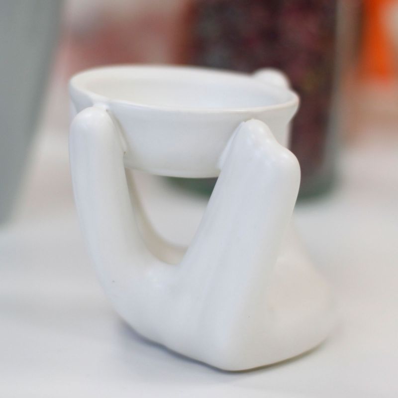 Brûleurs à huile - design fantaisie Brûleur à huil coup de main - Blanc