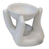 Brûleurs à huile - design fantaisie Brûleur à huil coup de main - Blanc