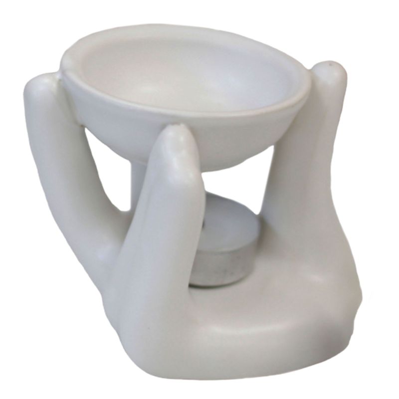 Brûleurs à huile - design fantaisie Brûleur à huil coup de main - Blanc