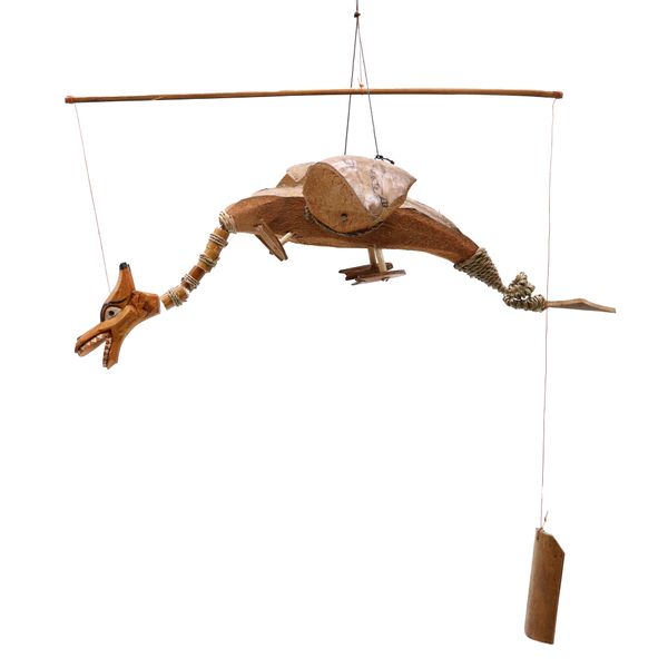 Dragons en bois de cocotier Dragon Naturel (avec vernis) - 37cm