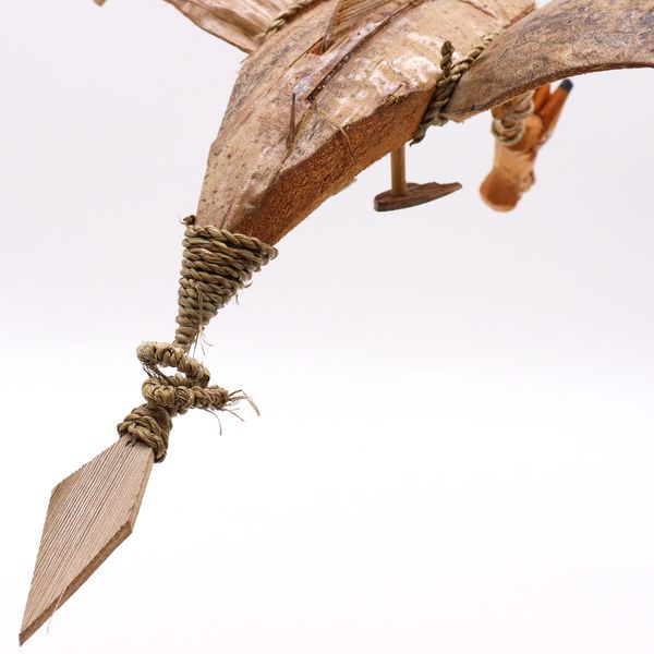 Dragons en bois de cocotier Dragon Naturel (avec vernis) - 37cm