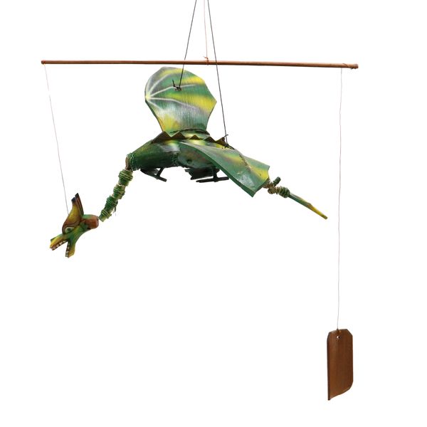 Dragons en bois de cocotier Dragon vert - 37cm