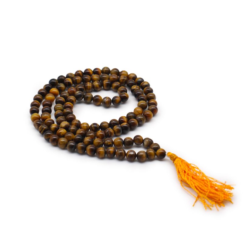 Mala tibétain Mala avec 108 perles - Oeil de tigre