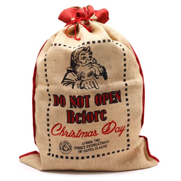 Sacs en jute de Noël "Do Not Open Before"