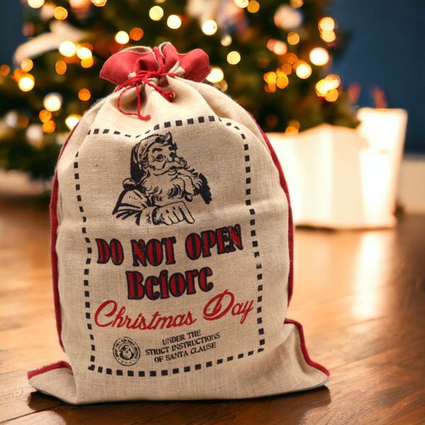 Sacs en jute de Noël "Do Not Open Before"