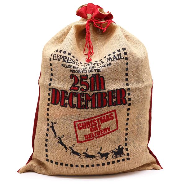 Sacs en jute de Noël "25th December"