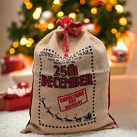 Sacs en jute de Noël "25th December"