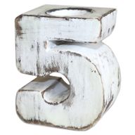 Bougeoirs Chiffres en bois - No 5