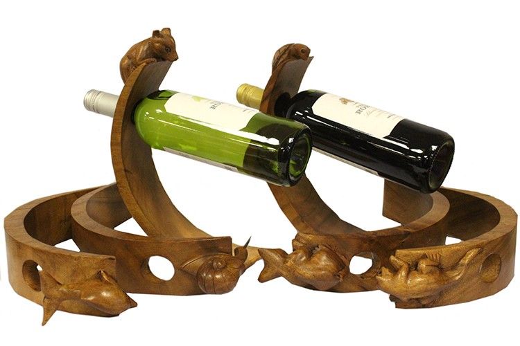 Porte bouteilles en bois de Suar Souris