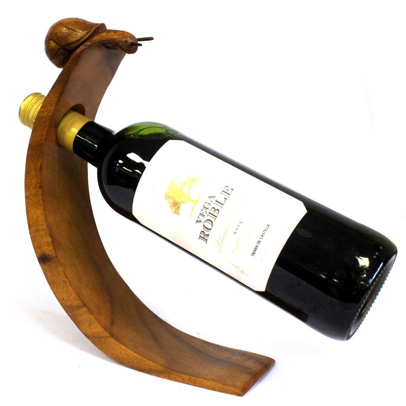 Porte bouteilles en bois de Suar Escargot