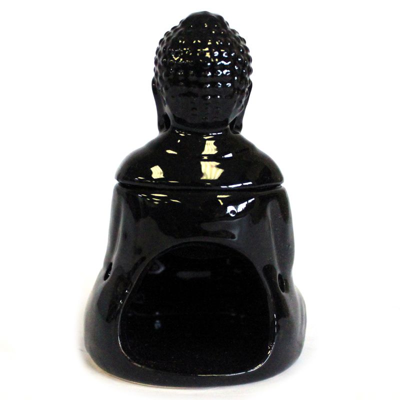 Brûleur à huile Bouddha assis - Noir