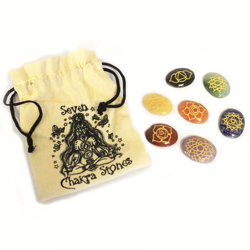 Ensemble de Pierres Chakra Lrg (Forme Ovale)