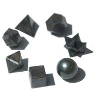 Ensemble Géométrique d'Agate Noire (7 pièces)