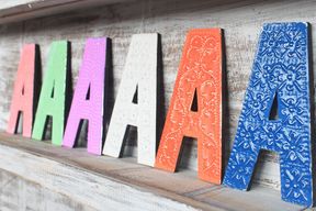 Lettres multi couleurs - Couleurs assorties -Lettre "A" - 15cm