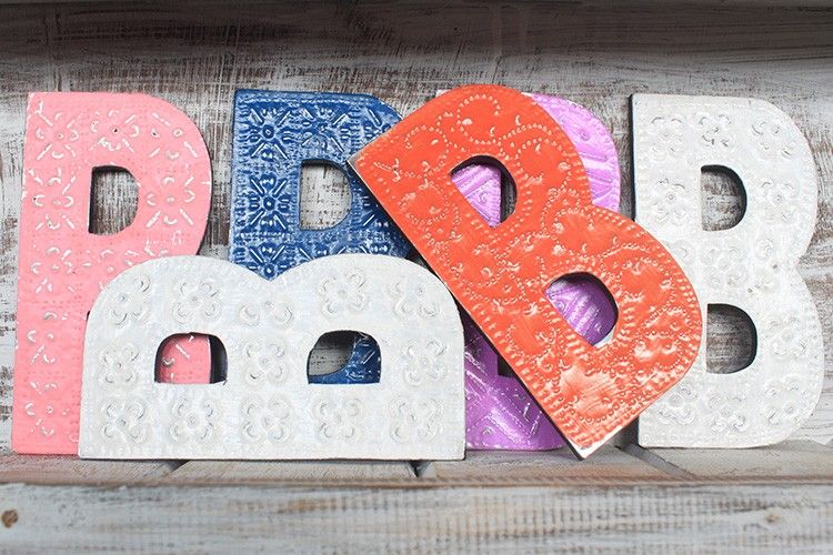 Lettres multi couleurs - Couleurs assorties -Lettre "B" - 15cm