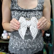 Petites ailes d'ange artisanales - Coeur - 15cm