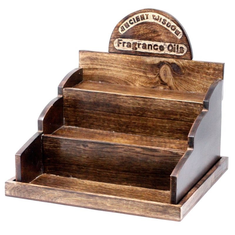 Présentoir en bois de manguier pour Huiles Essentielles / Huiles Parfumées