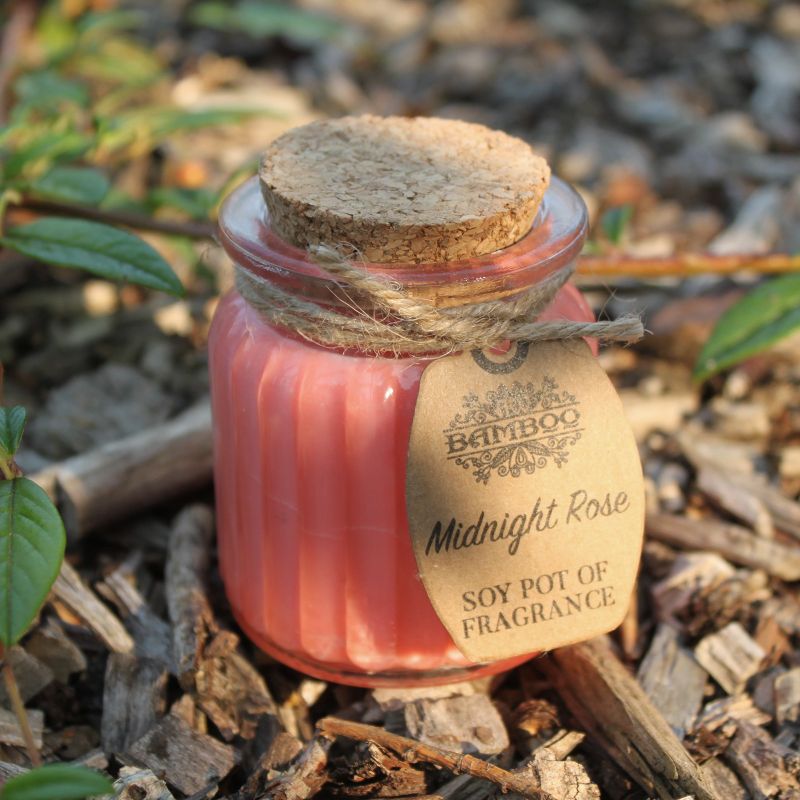 Bougies en pot à la cire de soja - Rose de minuit