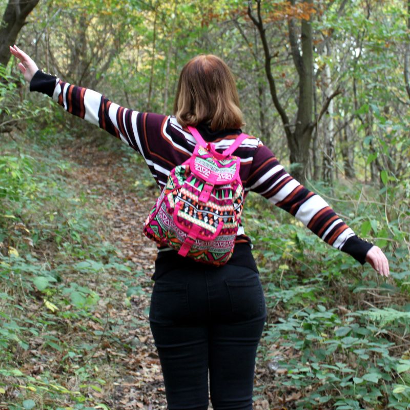 Sac à Dos Jacquard - Rose