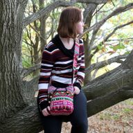 Sac Moyen Jacquard - Rose