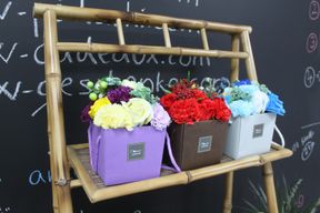 Bouquet de Fleurs de Bain - Roses et oeillets Rose