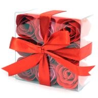Boîtes de 9 Roses de Savon - Rouge