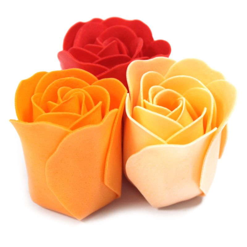 Boîtes de 9 Roses de Savon - Pêche