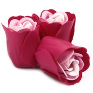Boîtes de 3 Roses de Savon Boite Coeur - Rose