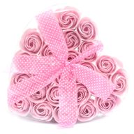 Lot de 24 Roses de Savon Boite Coeur - Rose