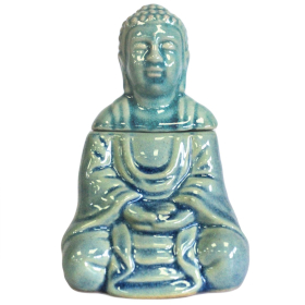 Brûleur à huile Bouddha assis - Bleu