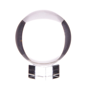 Boule de Cristal sur Socle 100mm - Rayures et Bulles
