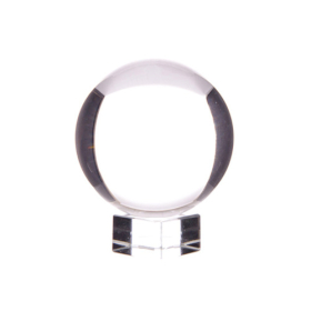 Boule de Cristal sur Socle 30mm - Rayures et Bulles