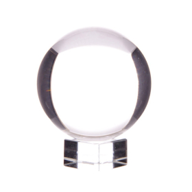 Boule de Cristal sur Socle 60mm - Rayures et Bulles