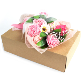 6x Bouquets de Savon Main et Boîte -Rose