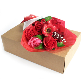 6x Bouquets de Savon Main et Boîte - Rouge