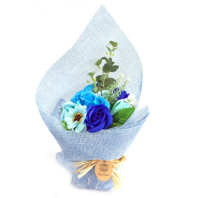 6x Bouquets de fleurs de savon - Bleu