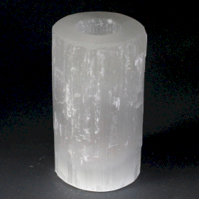 Bougeoir Sélénite Cylindre- 15 cm