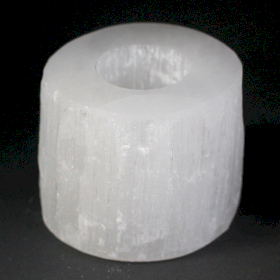 Bougeoir Sélénite Cylindre - 8 cm