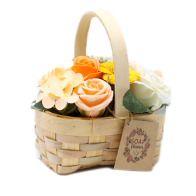 Bouquet Panier en Osier medium - Orange