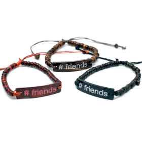 6x Bracelets Coco Slogan - #Friends