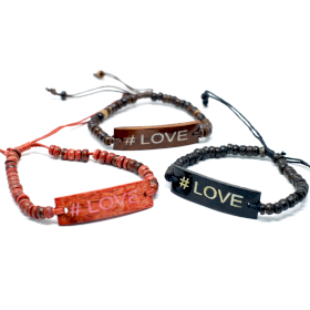 6x Bracelets Coco Slogan - #Love