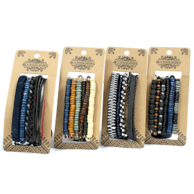 8x Paquets de Bracelets pour Hommes - Bleu (assortis)