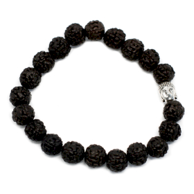 6x Mala Rudraksha  Bracelet Bouddha-Noir