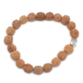 6x Mala Rudraksha Bracelet Bouddha-Naturel