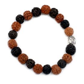 6x Mala Rudraksha Bracelet Bouddha-Mix