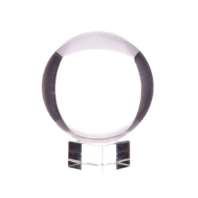 Boule de Cristal sur Socle 50mm - Rayures et Bulles